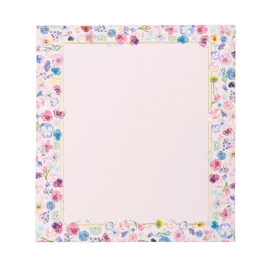 Blush Bloral Dream Notepad - Farbenfrohe Blossom Notizblock (Vorderseite)