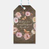 Blush Bloral Ein Schmetterlingsmädchen Rustikal Geschenkanhänger (Rückseite)