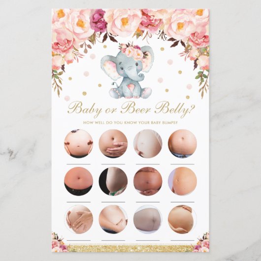 Blush Bloral Elephant Was ist in Ihrem Handyspiel (Vorderseite)