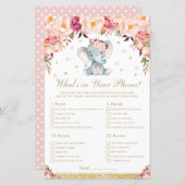 Blush Bloral Elephant Was ist in Ihrem Handyspiel (Vorne/Hinten)