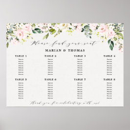 Blush Bloral Eukalyptus Seating Chart Hochzeitszei Poster