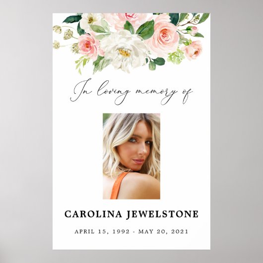 Blush Bloral Feier des Lebens Zeichen, willkommen Poster (Vorne)