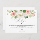 Blush Bloral Feiern Leben Danke Karten (Vorne/Hinten)