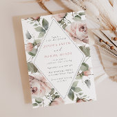 Blush Bloral Frame & Sage Wedding Einladung