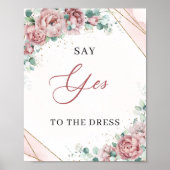 Blush Bloral Gold Say Yes to Dress Game Schild (Vorne)