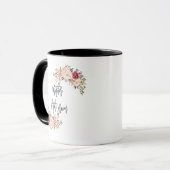 Blush Bloral Handwriting Mutter des Lebens Tasse (Vorderseite Links)