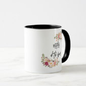 Blush Bloral Handwriting Mutter des Lebens Tasse (VorderseiteRechts)