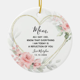Blush Bloral Heart Geometric Mother The Bride Keramik Ornament