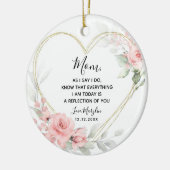 Blush Bloral Heart Geometric Mother The Bride Keramik Ornament (Links)