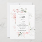 Blush Bloral Hochzeit Einladung (Vorderseite)