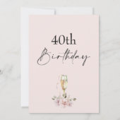 Blush Bloral jedes Alter Geburtstag Einladung (Rückseite)