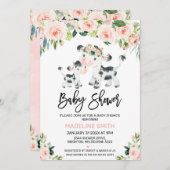 Blush Bloral Kuh und Calf Baby Dusche Einladung (Vorne/Hinten)