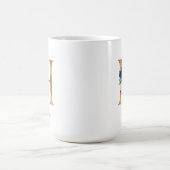 Blush Bloral Monogram Letter "H" Personalisiert Kaffeetasse (Mittel)