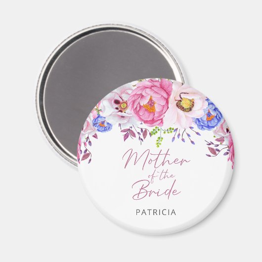 Blush Bloral Mutter der Braut Magnet (Vorderseite/Rückseite)