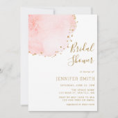 Blush Bloral Petal Gold Glitzer Dots Brautparty Einladung (Vorderseite)