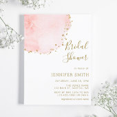 Blush Bloral Petal Gold Glitzer Dots Brautparty Einladung