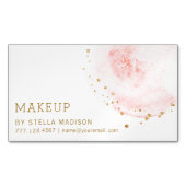 Blush Bloral Petal Gold Glitzer Dots Magnetische Visitenkarte (Vorderseite)