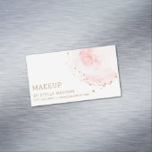 Blush Bloral Petal Gold Glitzer Dots Magnetische Visitenkarte (Beispiel)