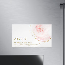 Blush Bloral Petal Gold Glitzer Dots Magnetische Visitenkarte