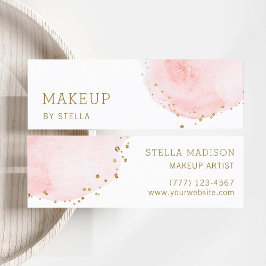 Blush Bloral Petal Gold Glitzer Dots Mini Visitenkarte