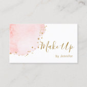 Blush Bloral Petal Gold Glitzer Dots Visitenkarte (Vorderseite)