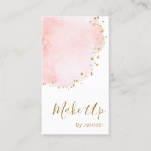 Blush Bloral Petal Gold Glitzer Dots Visitenkarte (Vorderseite)