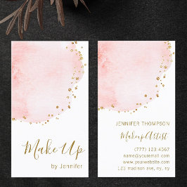 Blush Bloral Petal Gold Glitzer Dots Visitenkarte