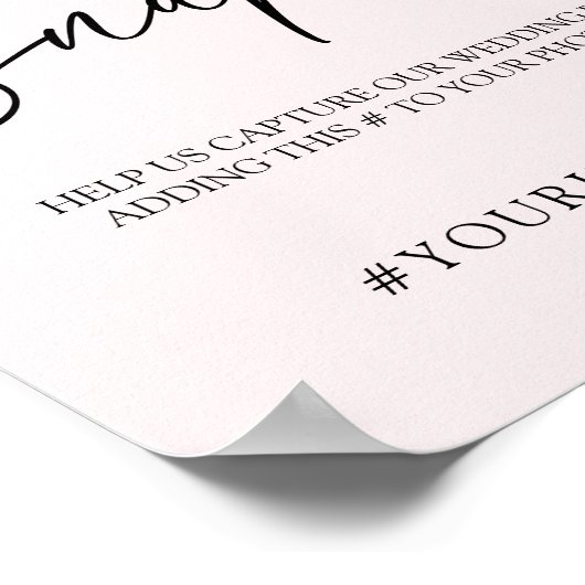 Blush Bloral Pink Wedding Oh Snap Poster (Ecke)