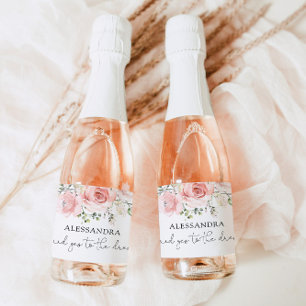 Blush Bloral sagte ja zum Kleid Schaumweinetikett