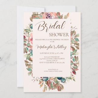 Blush Bloral Sand Bridal Dusche Einladung
