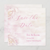 Blush Bloral Save the Date Card - Aquarellfarben (Vorne/Hinten)