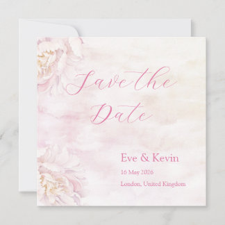 Blush Bloral Save the Date Card - Aquarellfarben
