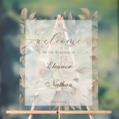 Blush Bloral Spring Summer Wedding Willkommenszeic Acrylschild (Neutral)
