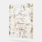 Blush Bloral Spring Summer Wedding Willkommenszeic Acrylschild (Winkel)