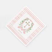 Blush Bloral Taufen Serviette (Ecke)