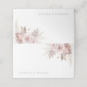 Blush Bloral Wedding Platzkarte (Außenseite Aufgefaltet)