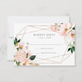 Blush Bloral Wedding RSVP Card (Vorderseite)