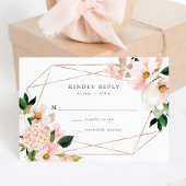 Blush Bloral Wedding RSVP Card
