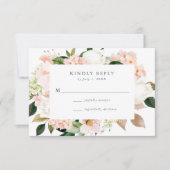 Blush Bloral Wedding RSVP Card (Vorderseite)