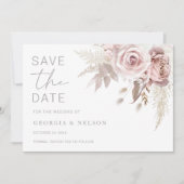 Blush Bloral Wedding Save The Date (Vorderseite)