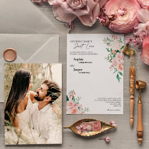 Blush Bloral White Nichts Extravagantes Foto Hochz Einladung