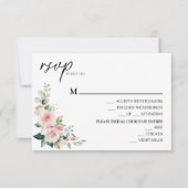 Blush Bloral White Wedding Menu RSVP Karte (Vorderseite)