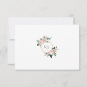 Blush Bloral White Wedding Menu RSVP Karte (Rückseite)