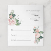 Blush Bloral White Wedding Platzkarte (Außenseite Aufgefaltet)