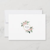 Blush Bloral White Wedding Simple RSVP Card Karte (Rückseite)