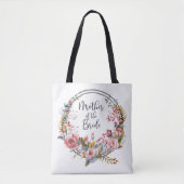 Blush Bloral Wreath Mutter der Bride Tote Tag Tasche (Vorderseite)