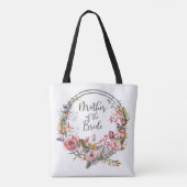 Blush Bloral Wreath Mutter der Bride Tote Tag Tasche (Rückseite)