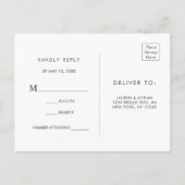 Blush Bloral Wreath Wedding RSVP Postcard Einladungspostkarte (Rückseite)