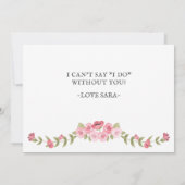 Blush Bloral Wreath wird meine Bridesmaid sein Einladung (Rückseite)