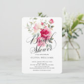Blush Blossom Bridal Dusche Einladung (Stehend Vorderseite)